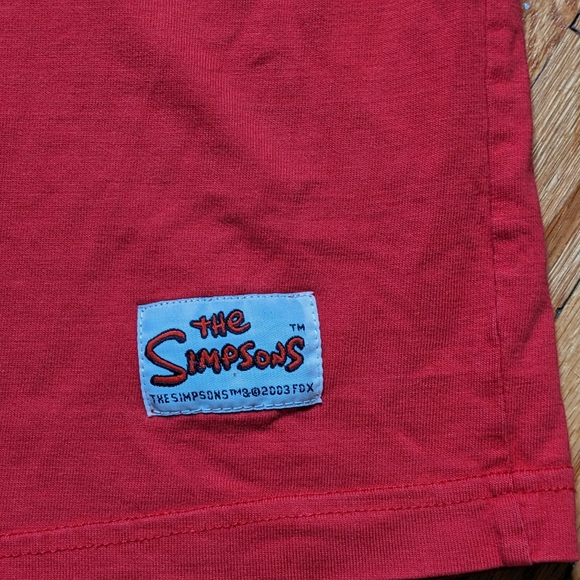 Vintage Simpsons Shirt Large Red Men's unisex retro - Picture 4 of 13